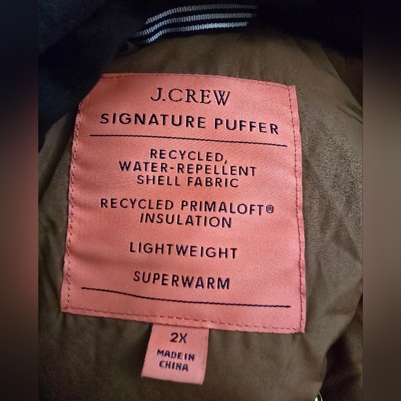 J. Crew Quilted vest with PrimaLoft®, Black, Size 2x (JC65) - Picture 2 of 5